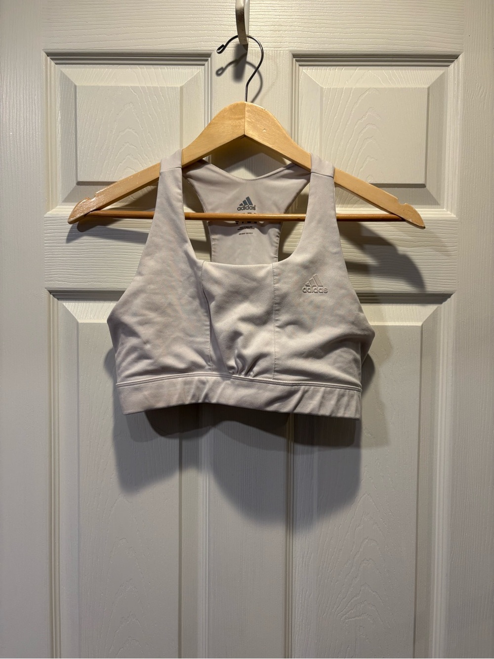 adidas White Racerback Sports Bra (Size: Large)